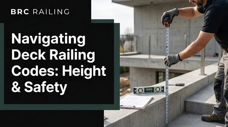 Headline graphic: Navigating Deck Railing Codes: Height & Safety